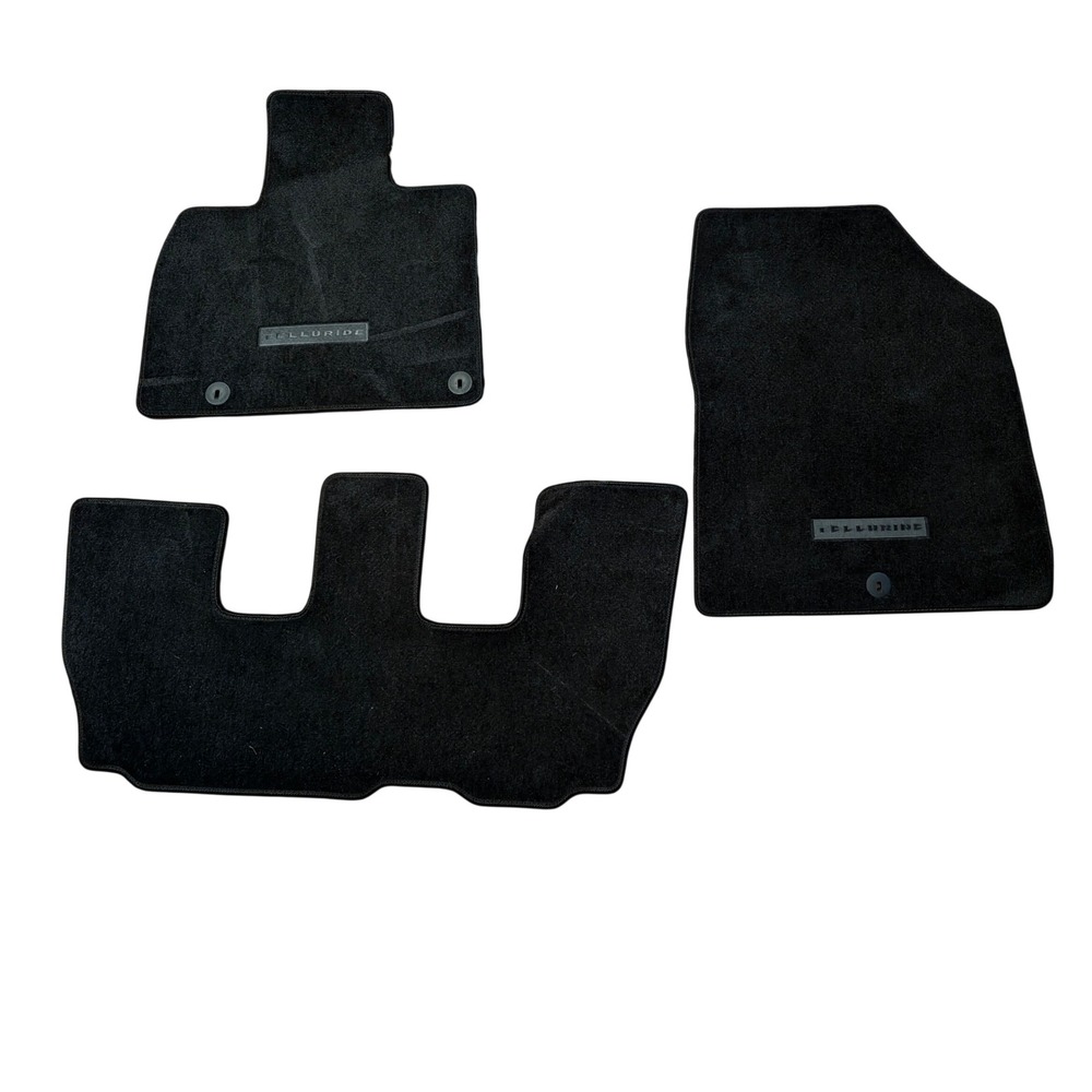Kia Telluride OEM Black Carpet Floor Mat Set 3 Piece S9F14-AC020 S9F14-AC021